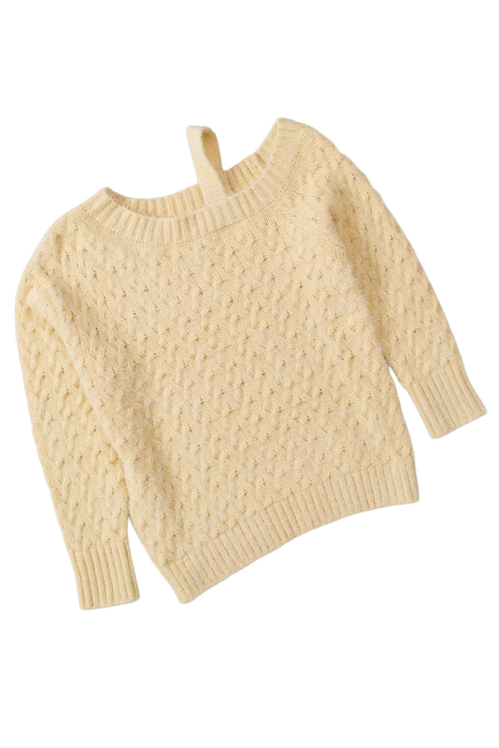 Stilla | Abrikosfarvet asymmetrisk udsnit trøje med kolde skuldre og vipper