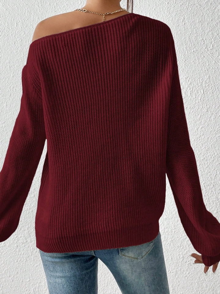 Stilla | Enkelt Skulder Langærmet Sweater
