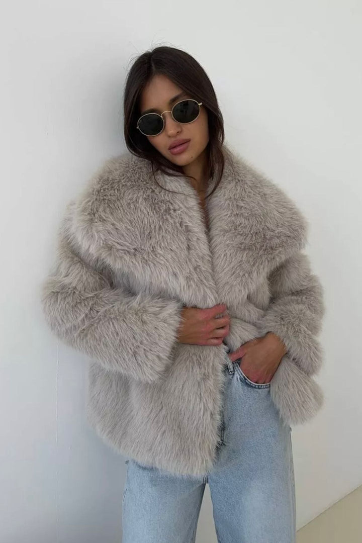 Stilla | Faux-fur-sjal-kravejakke