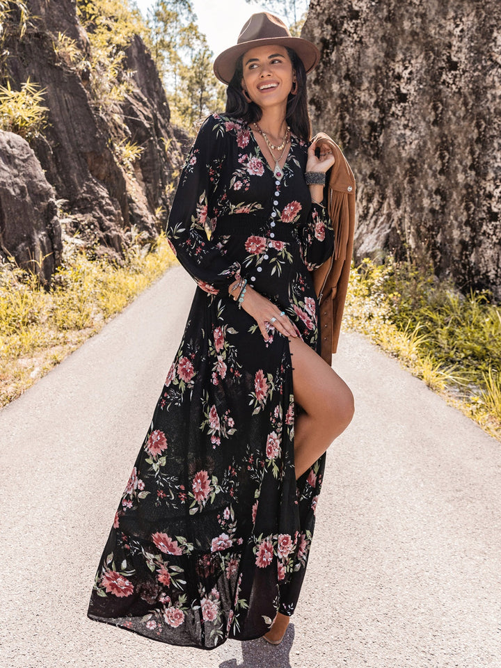 Stilla | V-Hals Split Maxi Kjole