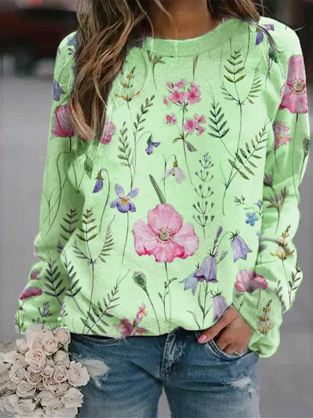 Stilla | Glad Sweater Med Blomstermønster