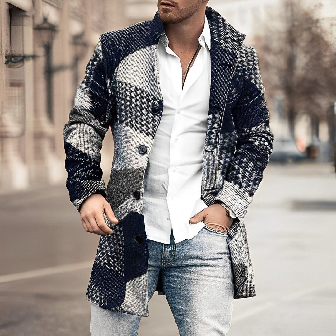 Stilla | Herrerternet Overcoat - Knappelukning med sidelommer