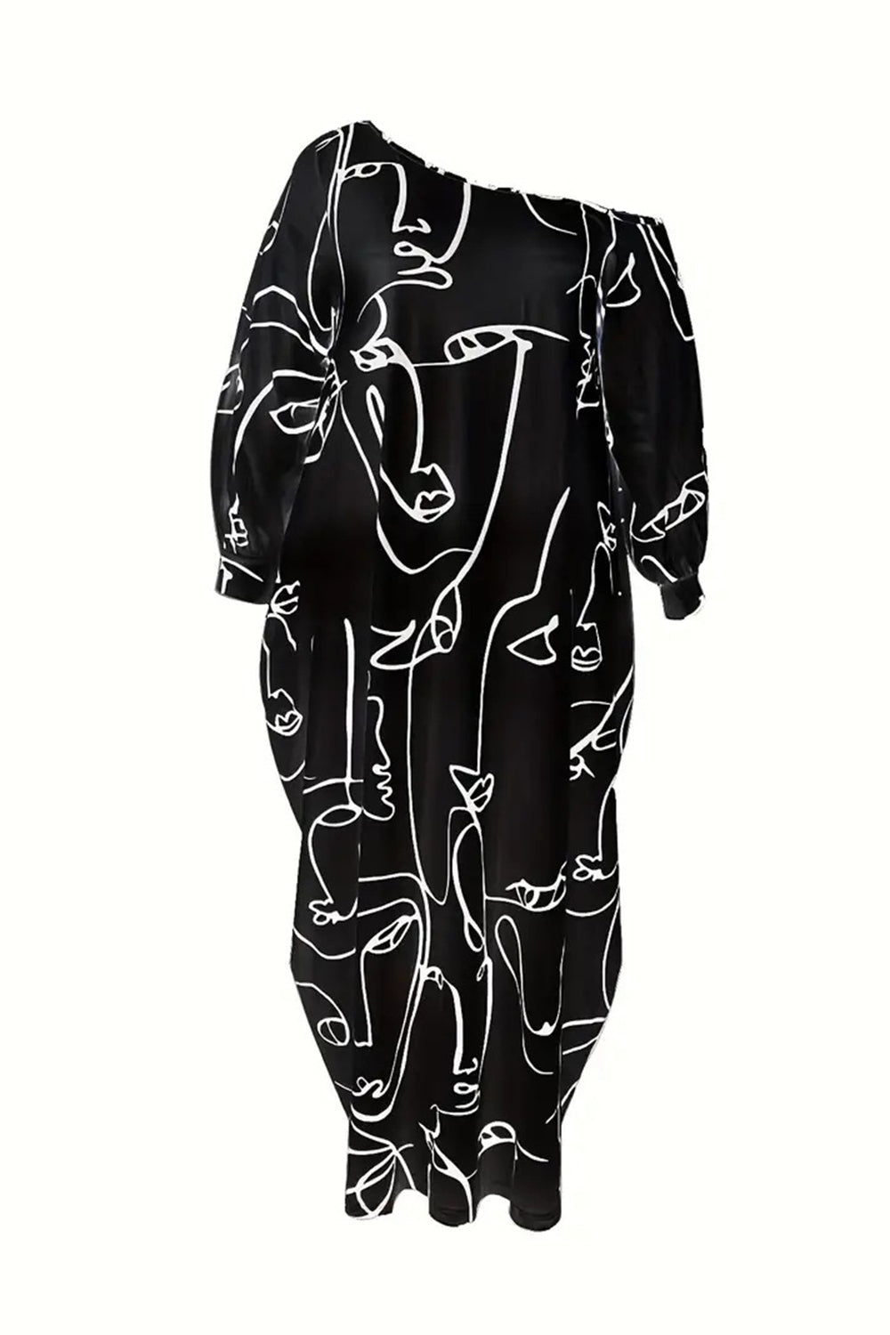Stilla | Single Shoulder Lantern Sleeve Maxi Dress