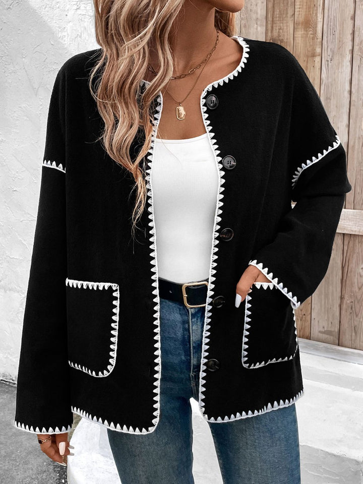Stilla | Pocketed Contrast Button Up Jacket