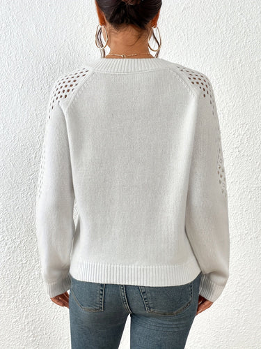 Stilla | Stort Sweater Med Lange Ærmer, V-udskæring Og Skulderåbninger