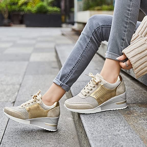 Stilla | Ortodontiske Højhælede Sneakers Med Kilehæl