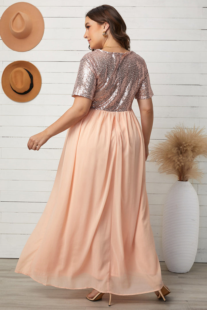 Stilla | Størrelse Paillet Spliced Maxi Kjole