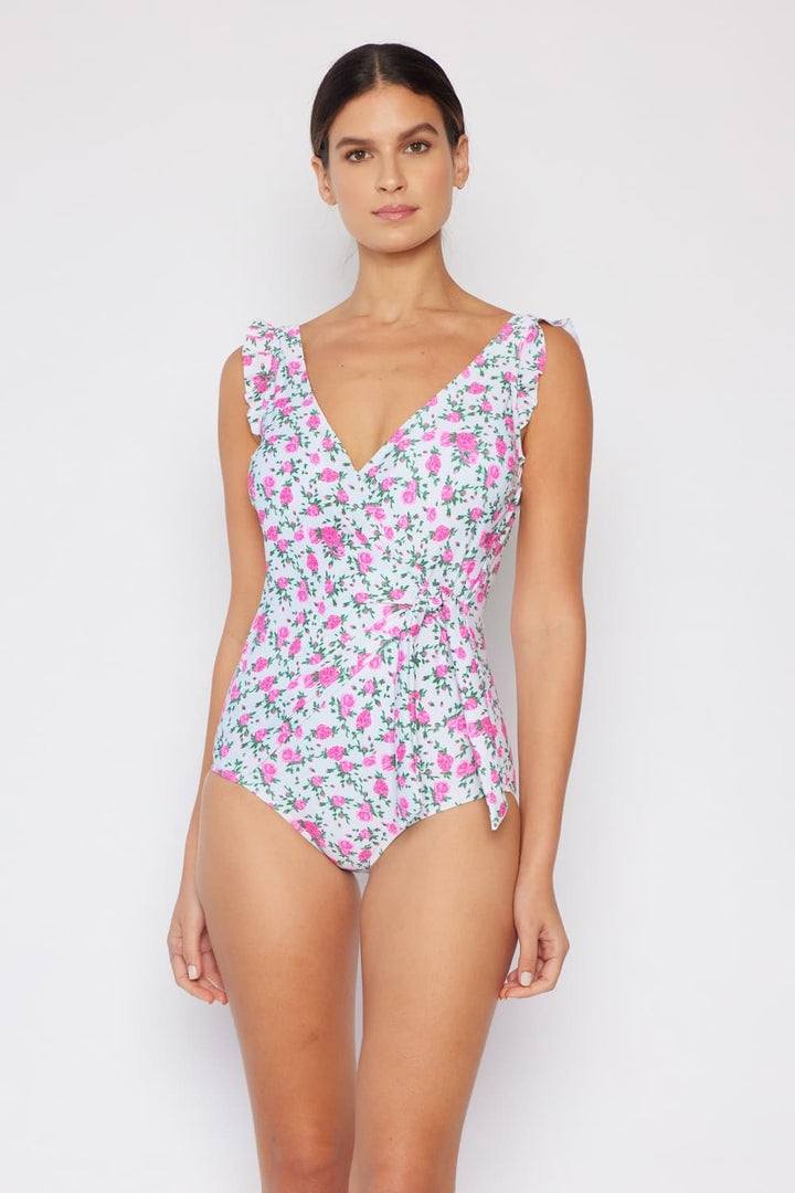 Stilla | West Swim Fuldlæg Float on Ruffle Faux Wrap One-piece I Rosen Off-white