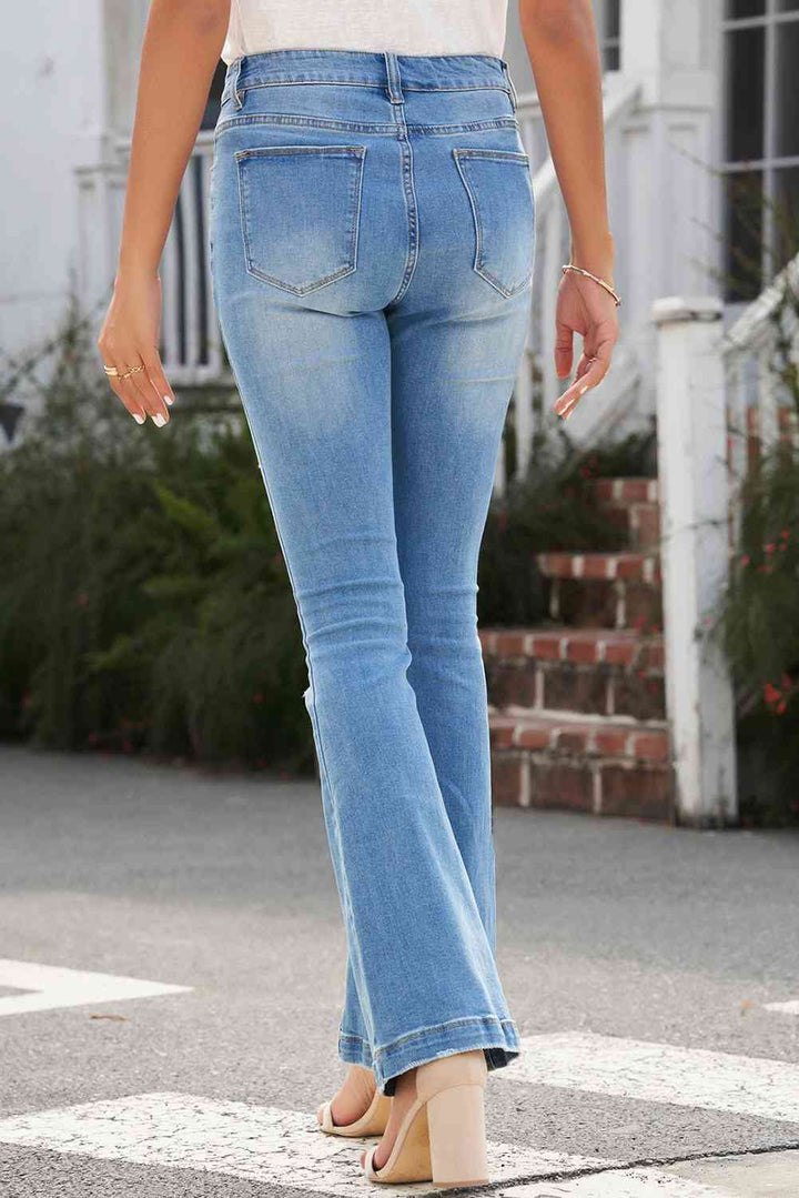 Stilla | Button-fly Flare Jeans