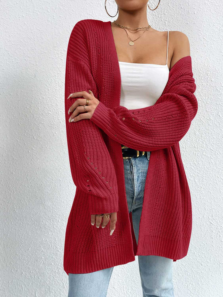 Stilla | Front Dropped Shoulder Slit Cardigan