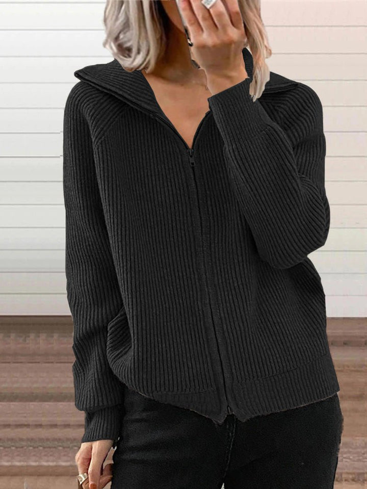Stilla | Cozy Cotton Knit Zip-Up Pullover Jakke
