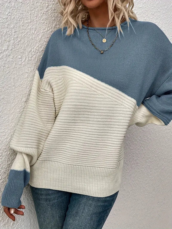 Stilla | Pullover i farveblok strik
