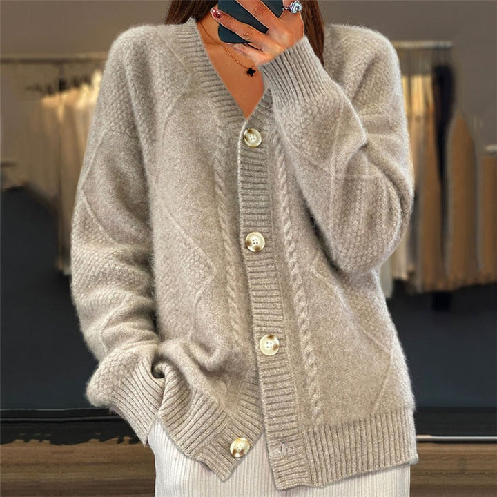 Stilla | Elegante Cardigan med Brokatmønster