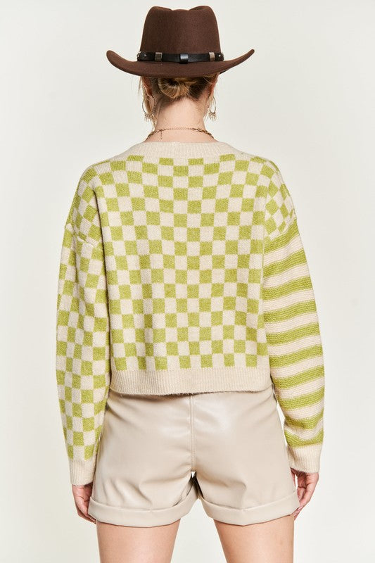 Stilla | Mønster Sweatshirt Cardigan