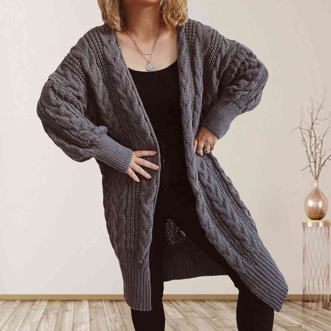 Stilla | Strik Åben Front Nedsat Skulder Cardigan