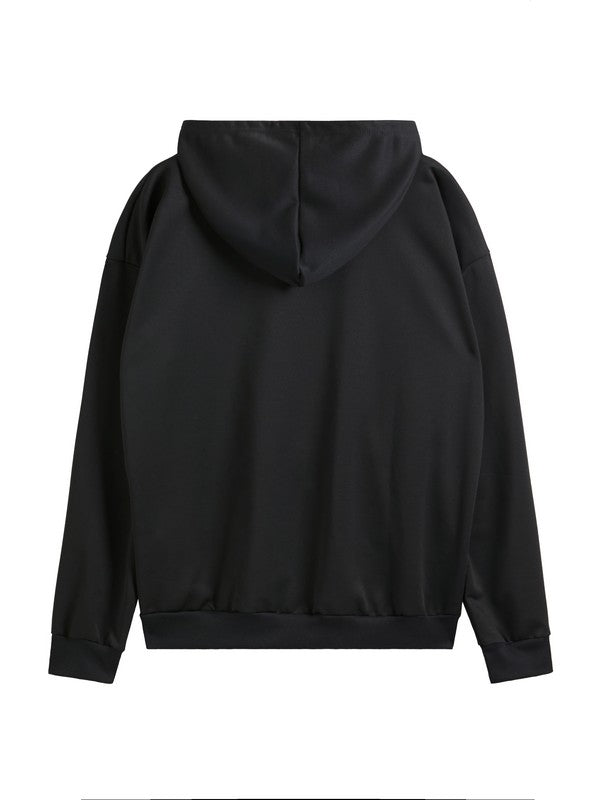 Stilla | Vintage Dødningehovedprint Oversized Hoodie med Lynlås