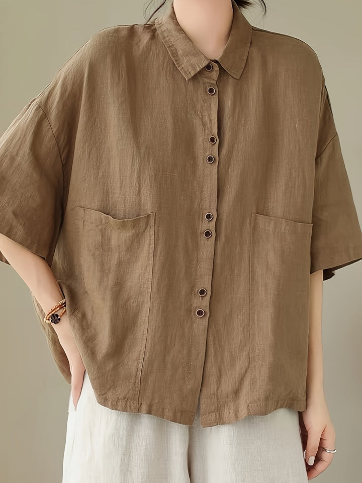 Stilla | Linned Bluse Oversize