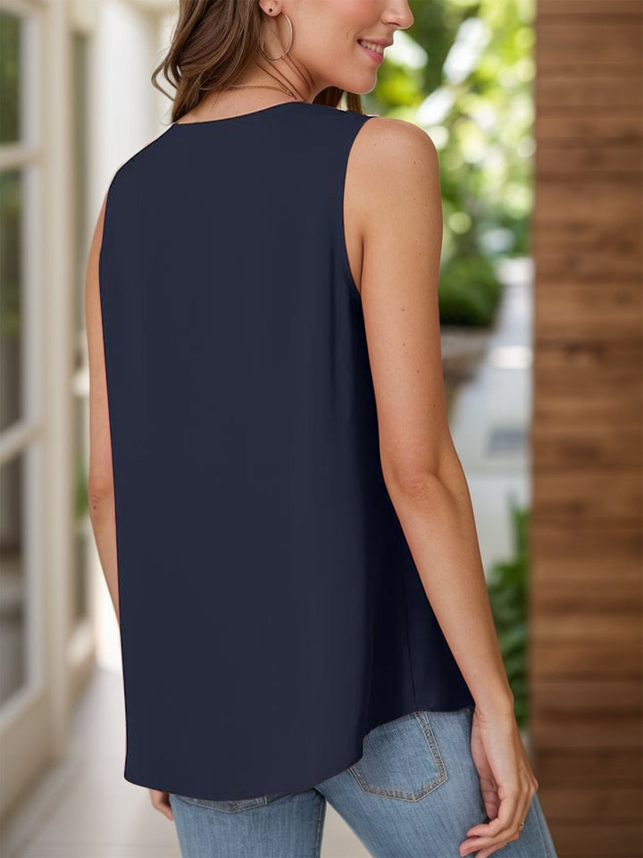 Stilla | Plus Size Rynket V-Hals Tank