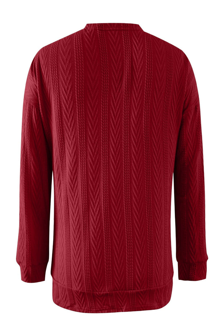 Stilla | Plus Size Tekstureret Åben Front Langærmet Cardigan
