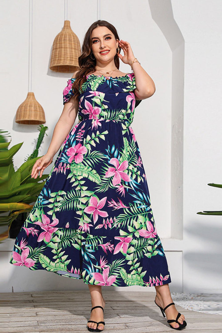 Stilla | Størrelse Floral Off-Shoulder Maxi Kjole