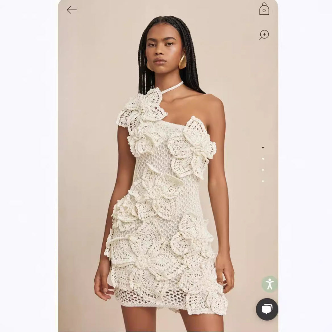 Stilla | Fashion Hængende Hals 3D Ferie Stil Blomsterkjole