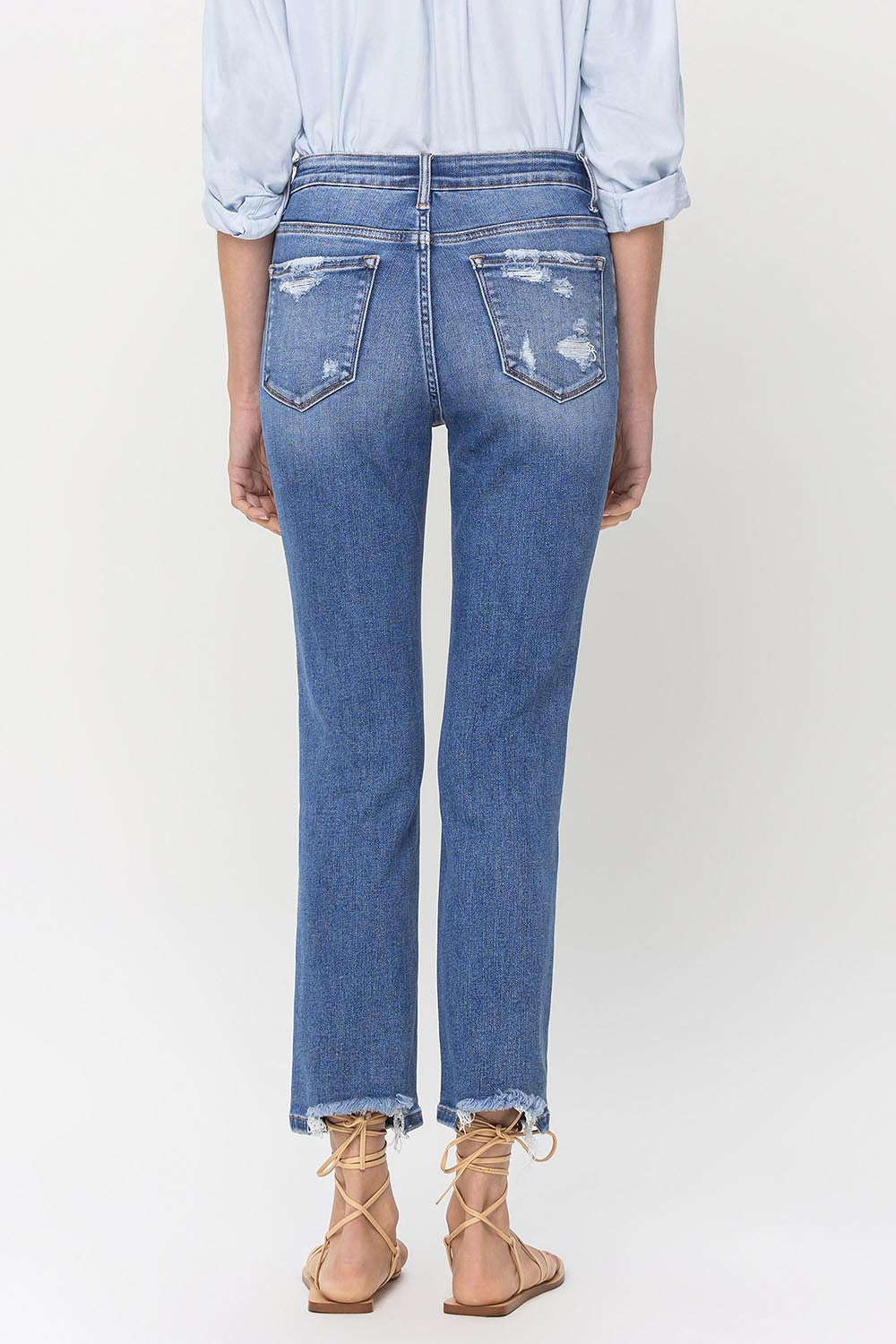 Stilla | Højtaljede Rå Kanten Lige Jeans