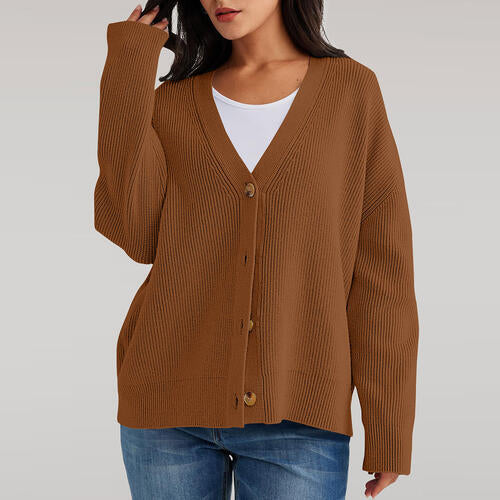 Stilla | Nakke Knap Front Cardigan