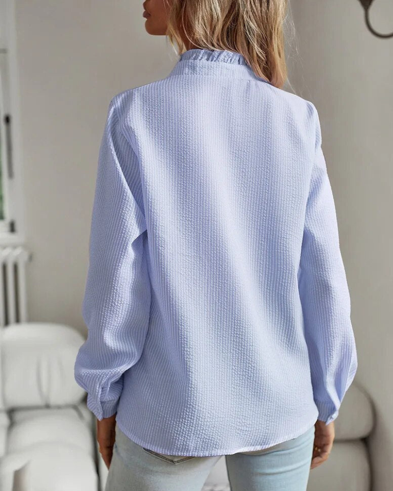Stilla | Casual Bluse Med Flæser