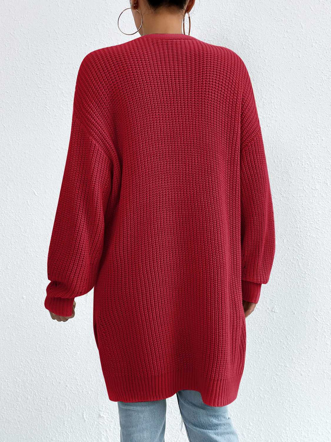 Stilla | Front Dropped Shoulder Slit Cardigan