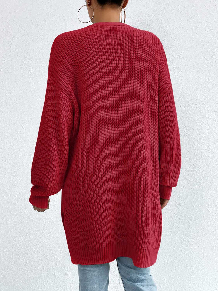 Stilla | Front Dropped Shoulder Slit Cardigan