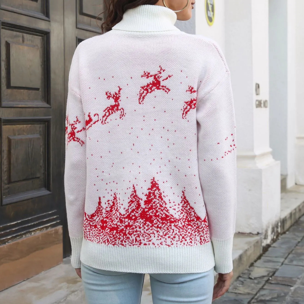 Stilla | Moderne Juletrøje med Turtleneck til Kvinder