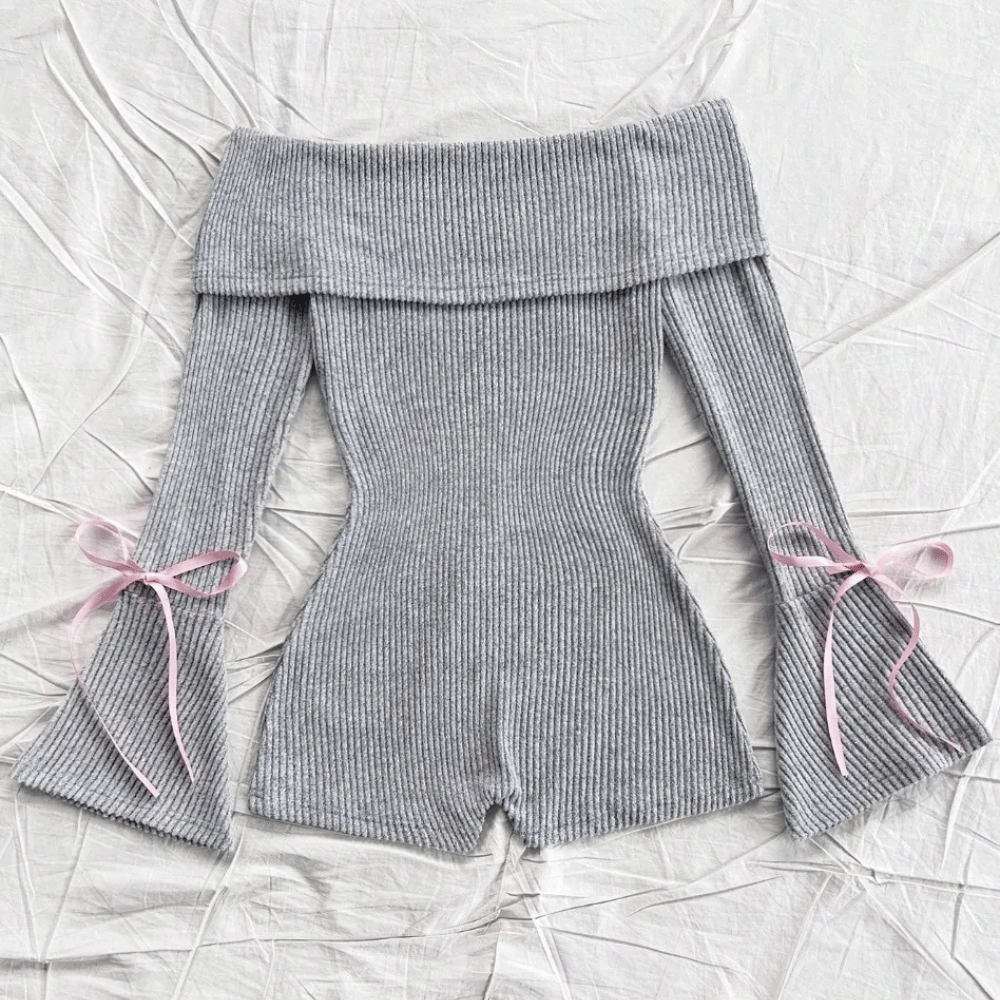 Stilla | Dame Romper med Off-Shoulder Og Lange Ærmer