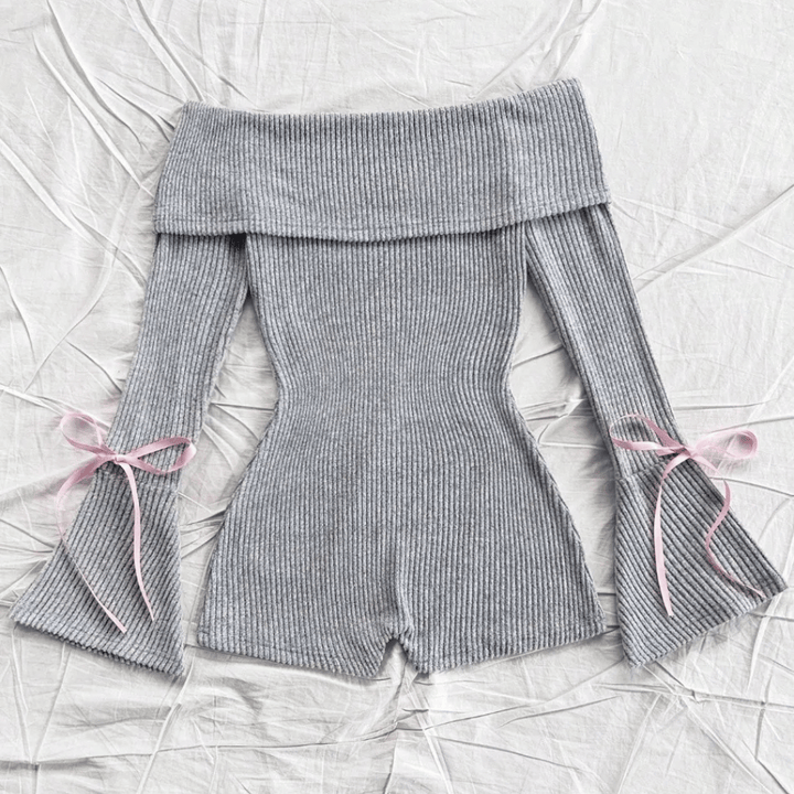 Stilla | Dame Romper med Off-Shoulder Og Lange Ærmer