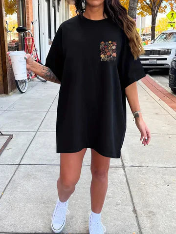 Stilla | T-shirt Kjole Med Rund Halsudskæring