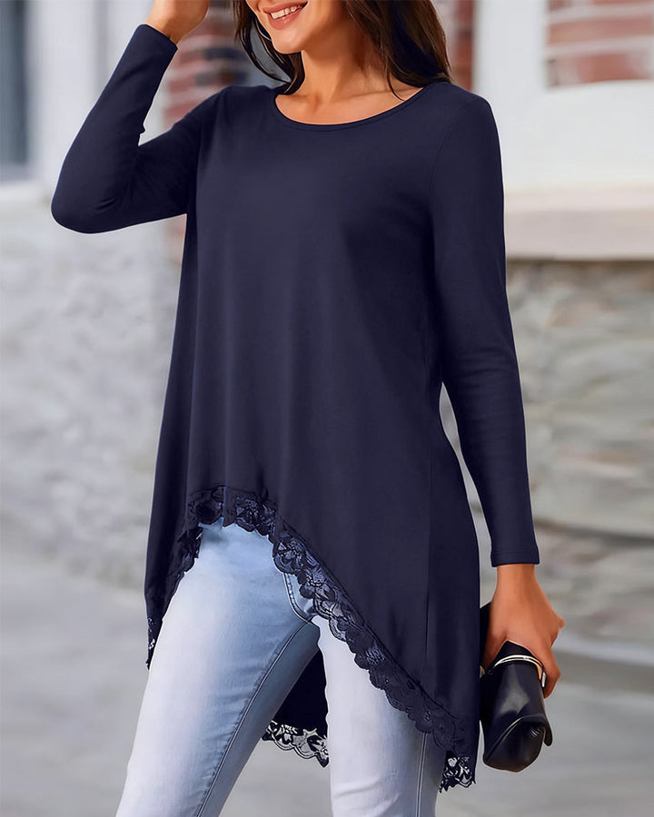 Stilla | Langeærmet top med mesh patchwork