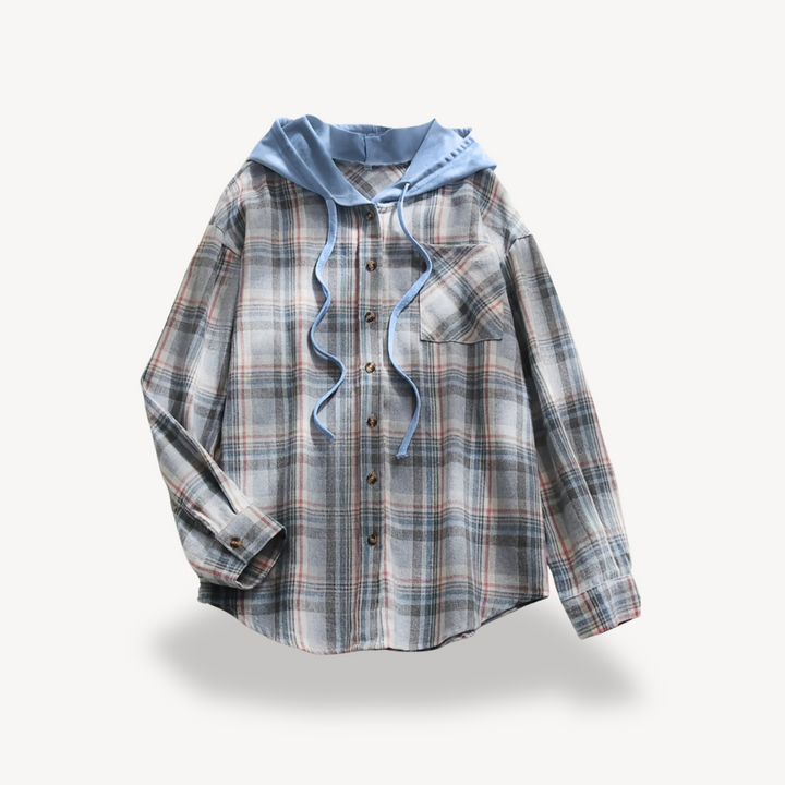 Stilla | Dameternetternet Button-Down Skjortejakke med Hætte