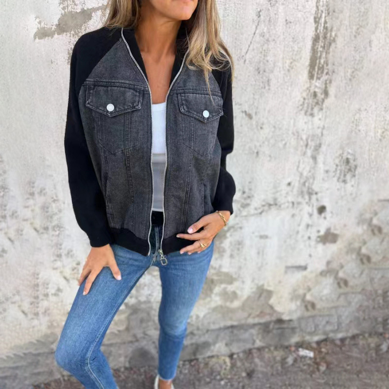 Stilla | Kreativ Denim Splicing Jakke