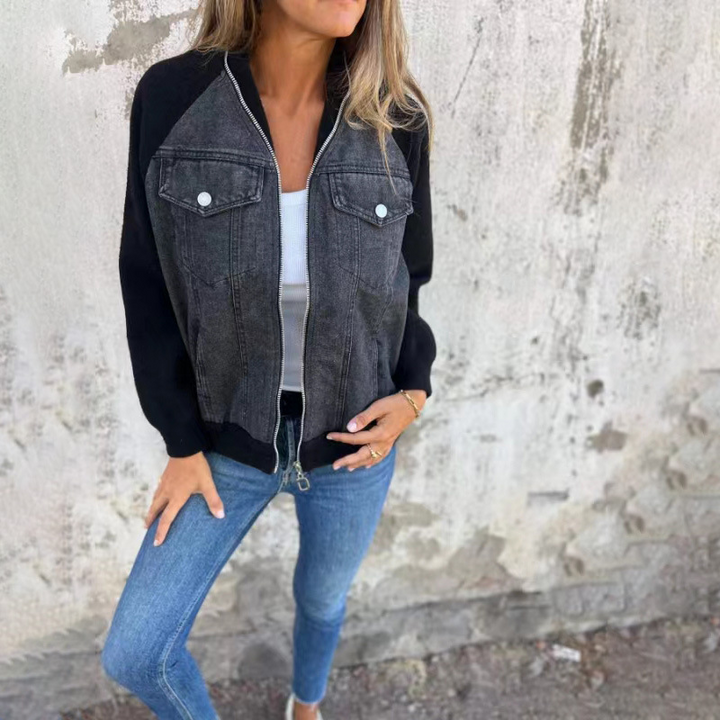 Stilla | Kreativ Denim Splicing Jakke