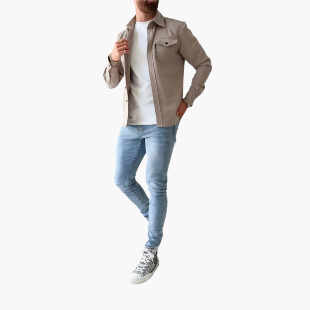 Stilla | Overshirt Jakke - Moderne Button-Through Skjortejakke til Fritid og Erhverv