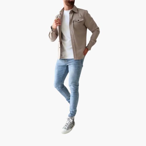 Stilla | Overshirt Jakke - Moderne Button-Through Skjortejakke til Fritid og Erhverv