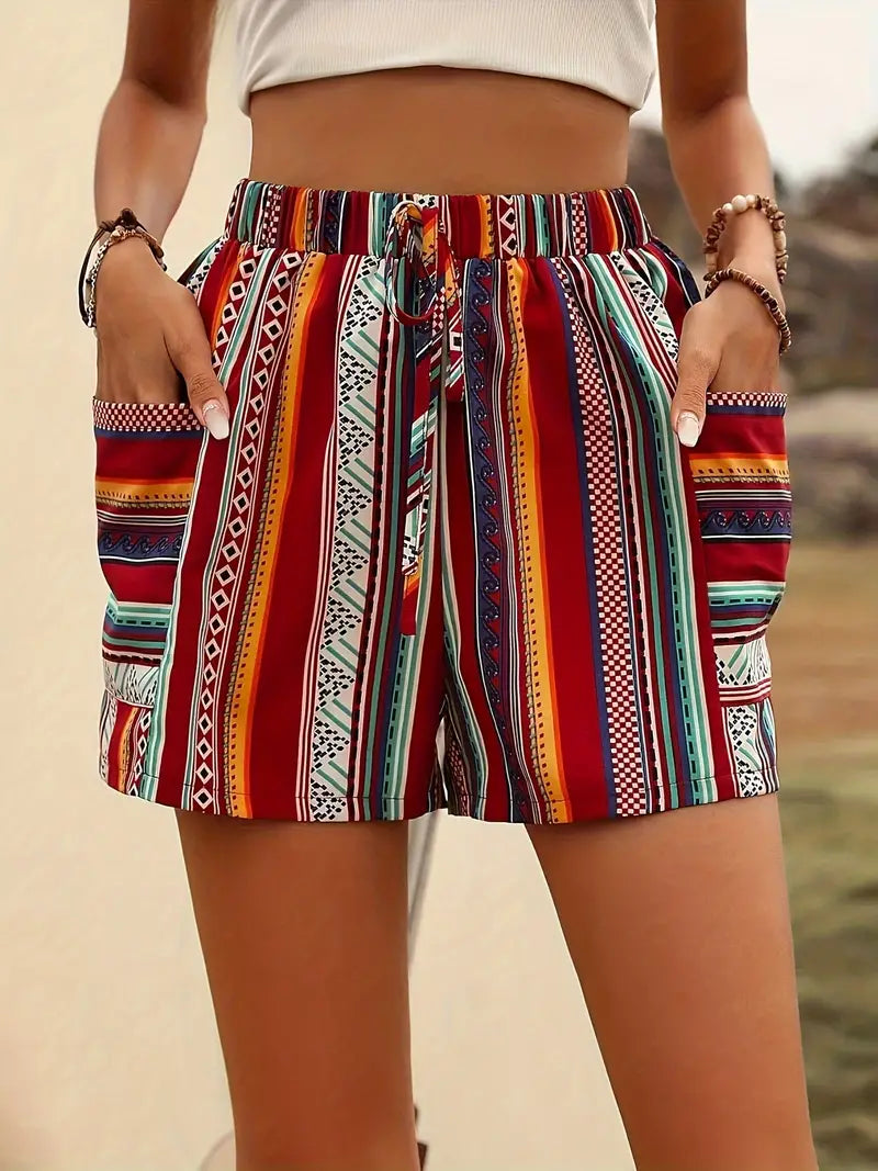 Stilla | Stribede Shorts Med Lomme Design