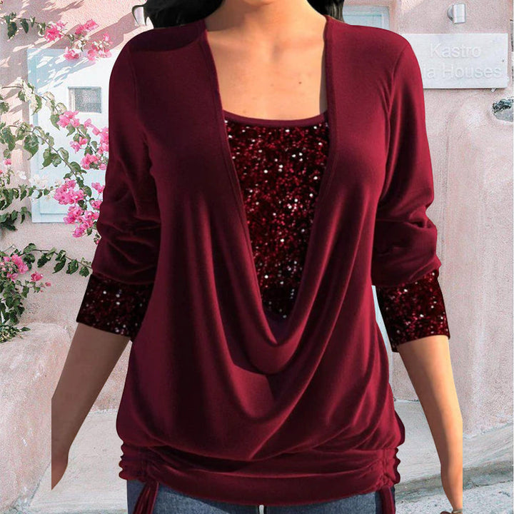Stilla | Damebluse med lange ærmer og perler Elegant og komfortabel pasform