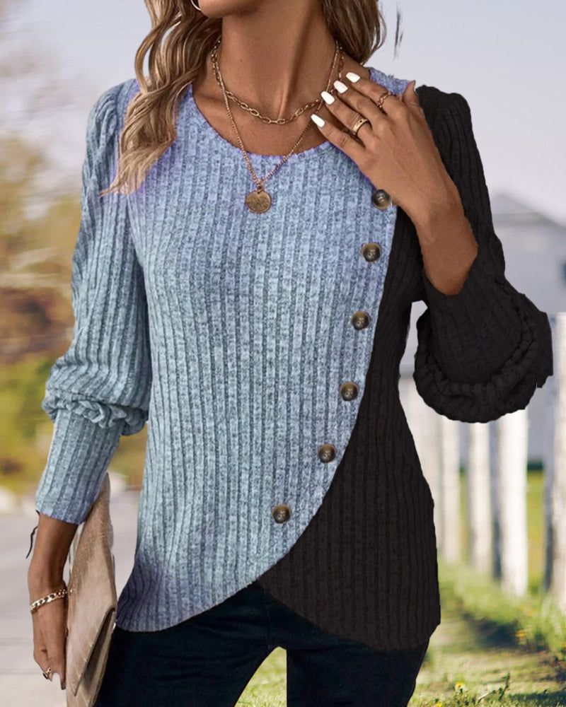 Stilla | Casual Top I Color-block-look