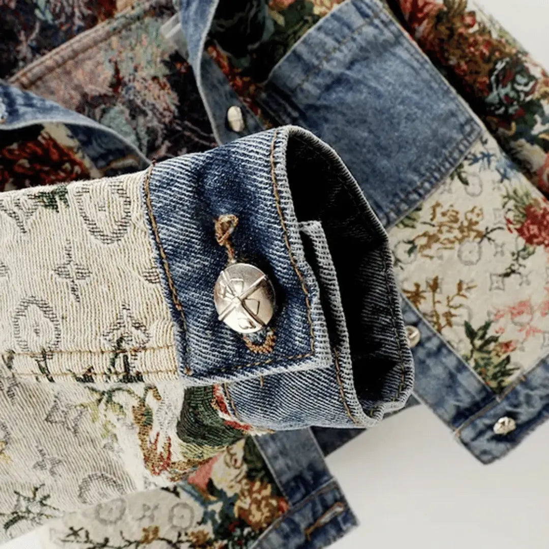 Stilla | Floral Denim Jakke