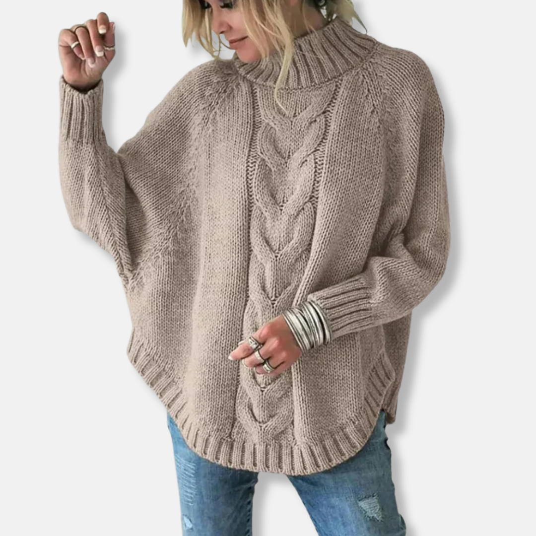Stilla | Uld Plus Size Rullekrave Sweater Kabelstrik Sweater