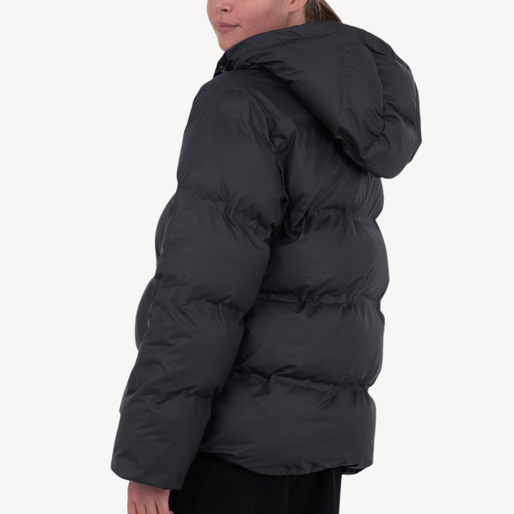 Stilla | Damer Sort Hætte Puffy Jakke Vinter Polyester Jakke