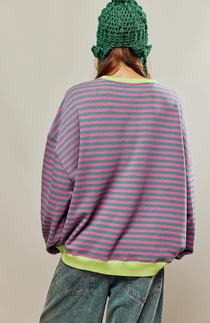 Stilla | Oversize-trøje med farverige striber