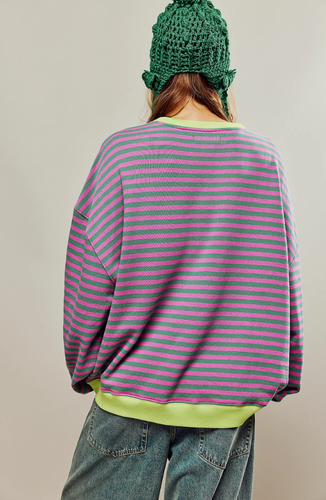 Stilla | Oversize-trøje med farverige striber