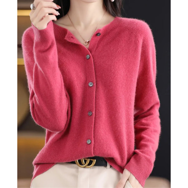 Stilla | Kvinders merinould cardigan O-hals
