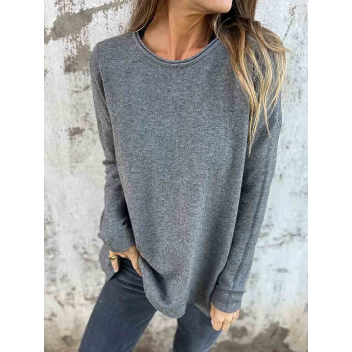 Stilla | Dame Casual Strikket Bluse Med Knaplukning Bagpå